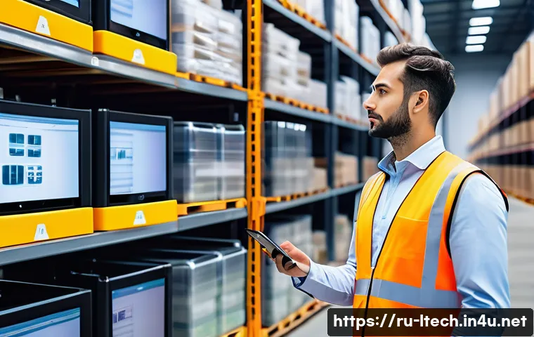 물류기술사 자격증의 취업 필수성 - A professional logistics engineer in a modern warehouse environment, wearing smart business casual a...